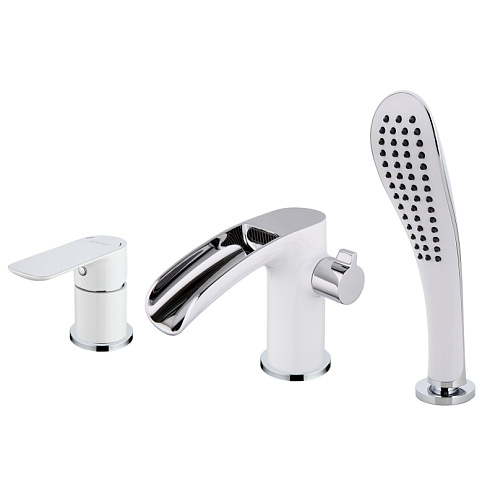 Смеситель для акриловой ванны 35к G1148-8 GAPPO (3 отв.) БЕЛЫЙ-ХРОМ: фотография 1