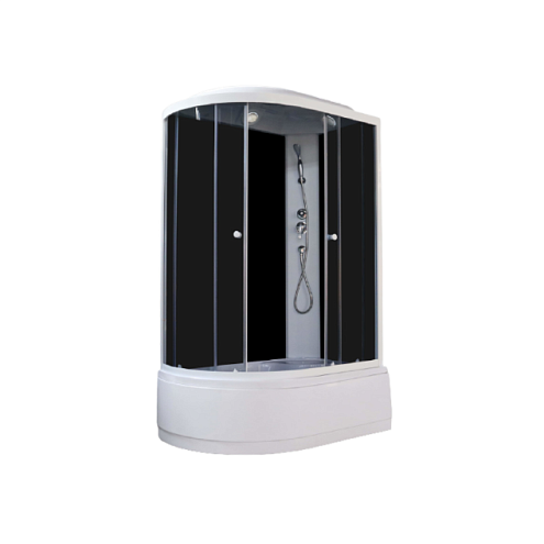 Душевая кабина Parly EC122R  80х120х215 высокий поддон, передние стекла тонированные, заднее стекло черное, профиль белый: фотография 1
