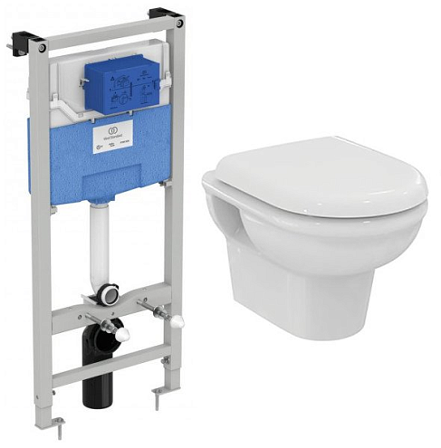 Комплект унитаз с инсталляцией и крышкой Ideal Standard Exacto Rimless Prosys Frame 120 M X042601: фотография 1