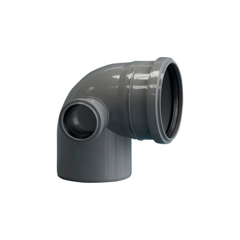 Отвод ПП 110х90° с выходом левым 50 Политэк: фотография 1