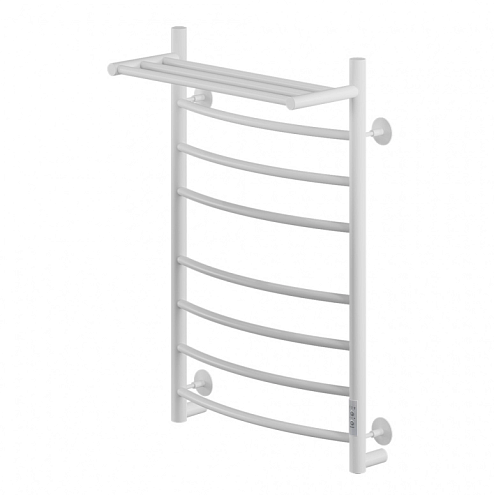 Полотенцесушитель Mixline Capella 80х50 таймер, 382Вт, 7 перекладин + полка, дуга, электрический, белый: фотография 1