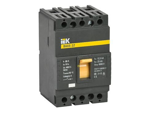 Выключатель автоматический 3п 50А 25кА ВА 88-32 IEK SVA10-3-0050: фотография 1