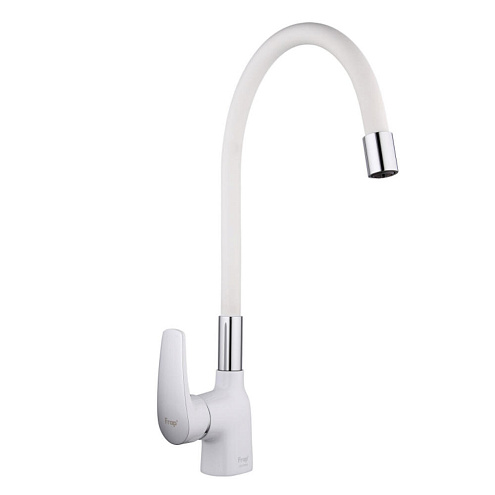 Смеситель для кухни 35к F4453-03 FRAP высокий излив п/гайку Белый: фотография 1