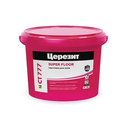 Грунтовка водно-дисперсионная для впитывающих оснований пола Церезит СТ-777 Super Floor, 10л: фотография 1