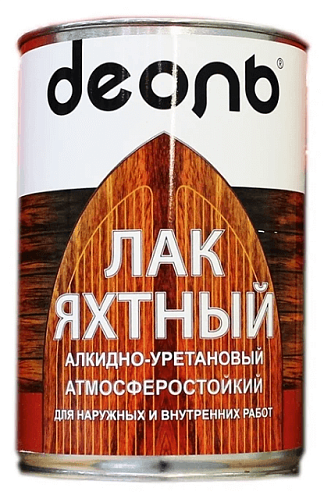 Лак алкидно-уретановый "ДЕОЛЬ" яхтный, полуматовый 0,8л: фотография 1