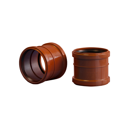 Муфта ПП 160 двойная наружная Политэк: фотография 1