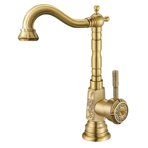 Смеситель Lemark "Жасмин" LM6605B для кухни с высоким поворотным изливом бронза: фотография 1