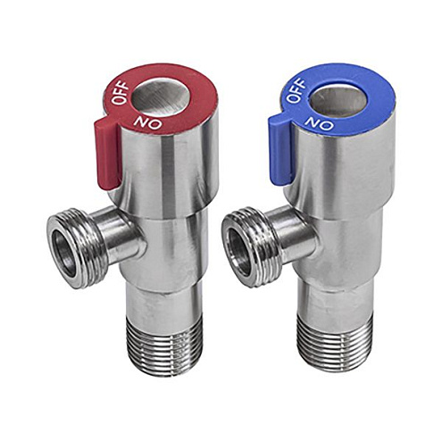 Комплект кранов угловых керамическая кран-букса 1/2'' - 1/2'' нар/нар  AISI304: фотография 1