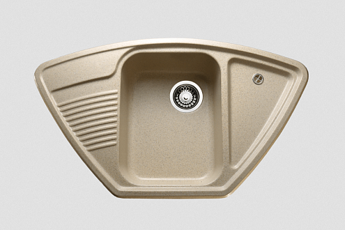 Мойка GRANICOM G-008 850х504 мм угловая грей: фотография 1