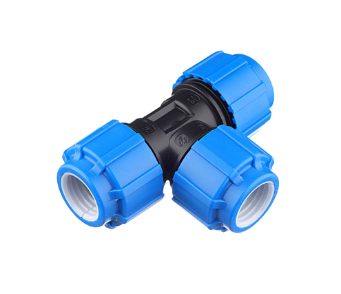 Тройник ПЭ 32х32х32 обжимной ТПК-Аква: фотография 1