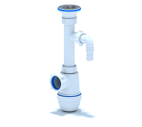 Сифон 1 1/2"х40 с отводом стиральной машины АНИ Пласт С0300 : фотография 1