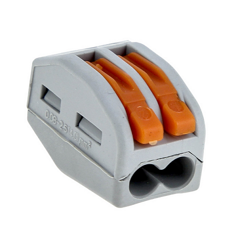 Клемма строительно-монтажная СМК 222-412 2-проводная 0.08-2.5мм² с рычагом уп.100шт PROxima EKF plc-smk-412: фотография 1