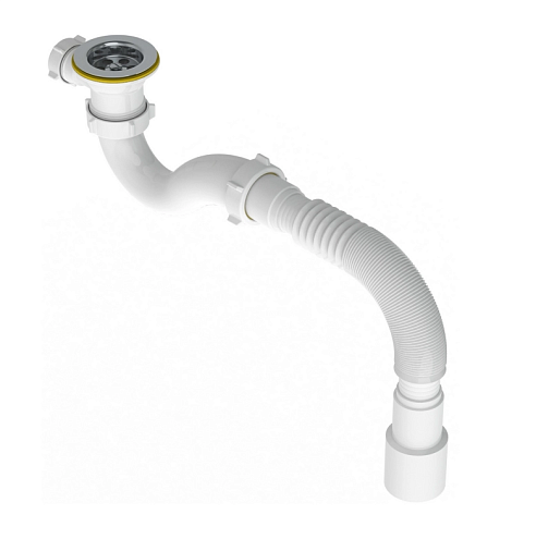 Сифон для душевого поддона 1 1/2"х40 с гофро трубой 40х40/50 V120-АК Санденсант: фотография 1