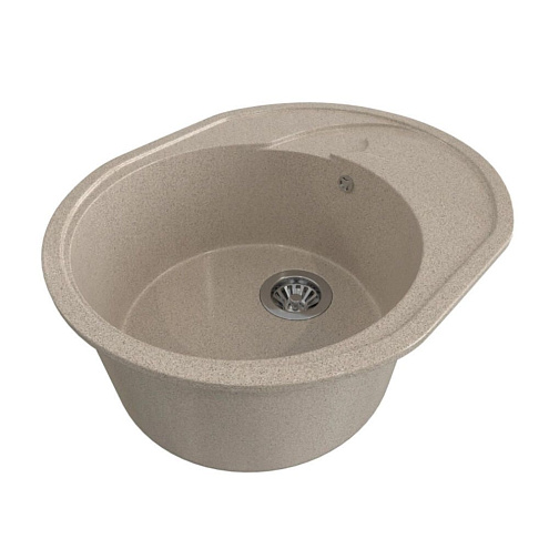 Мойка ML-GMS08 СТАНДАРТ овальная с крылом, песочный (302), 460х570х170 мм: фотография 1