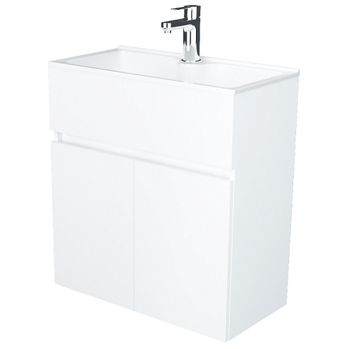 Тумба с раковиной Mira 60П 2 дверь Белый глянец: фотография 1