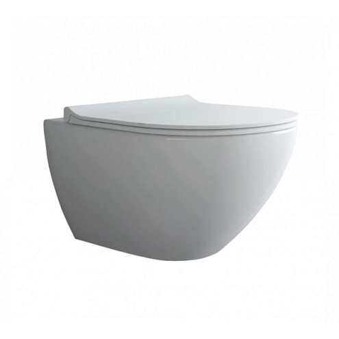 Унитаз BERGES подвесной PUMA XL Rimless 55 см, сиденье дюропласт Toma Slim SO, микролифт: фотография 1