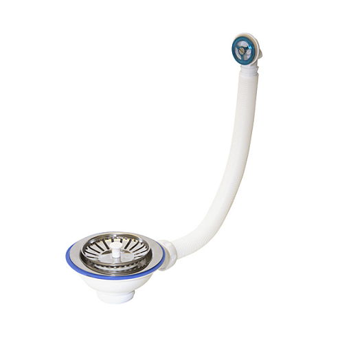 Перелив для мойки 3 1/2" (112 мм) нержавеющая сетка, круглый Unicorn E156P: фотография 1