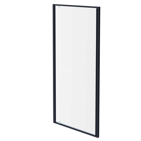 AQ ARI PI 09020BL Душевая дверь, распашная 90x200 профиль черный, стекло прозрачное : фотография 1
