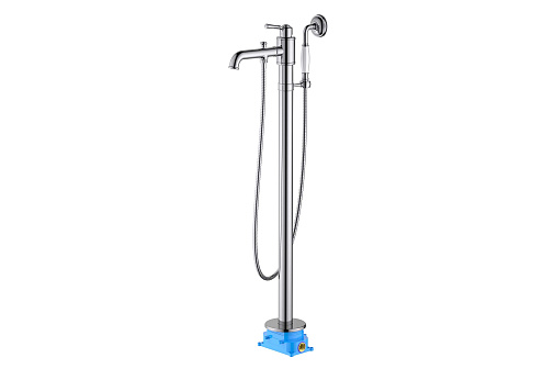 Смеситель для ванны напольный (внешняя и скрытая часть) Aquatek AQ1545CR Классик: фотография 1