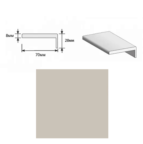 Наличник "Т" ПЭТ Cream Silk МДФ Тип-0 2150х70х8 (20х3): фотография 1