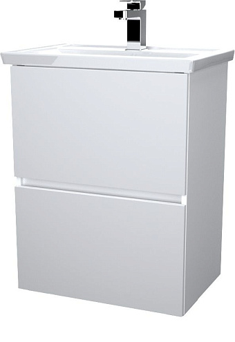 Тумба Aris 70Н 2 ящика Белый глянец: фотография 1