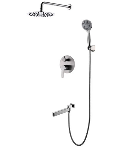 Душевая система 35к G7199-30 GAPPO встраиваемый, нержавеющая сталь, лейка "Тропический душ" сатин: фотография 1