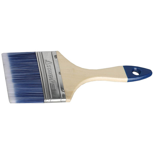 Кисть плоская AQUA-STANDART, искусственная щетина, деревянная ручка, 100мм, STAYER: фотография 1