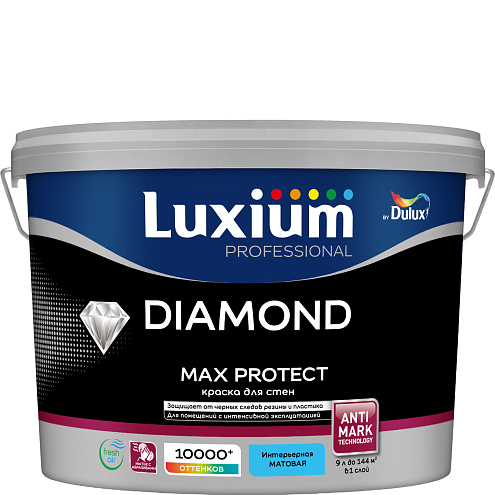 Краска Luxium Diamond Matt Max Protect ANTI MARK, матовая BC, 9л: фотография 1