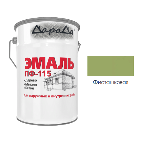 Эмаль ПФ-115 (ГОСТ 6465-76) «ДараДа», фисташковая, 25кг: фотография 1