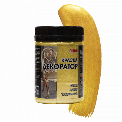 Краска ДЕКОРАТОР акриловая , сусальное золото 0,25кг: фотография 1