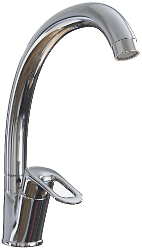 Смеситель для кухни 40k MIXLINE ML06-032 высокий излив боковая ручка (без подводки): фотография 1