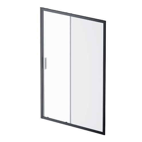 Душевая перегородка с дверью 140x195 AM.PM Gem W90G-140-1-195BM матовое стекло, профиль черный матовый: фотография 1