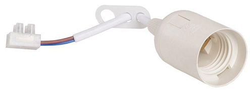 Патрон электрич. E27 Ппл27-04-К51 подвесной со шнуром пластик бел. (с этикет.) ИЭК : фотография 1