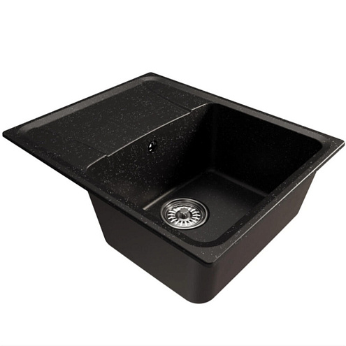 Мойка ML-GM26 с крылом, черная (308), 470х580х190 мм: фотография 1