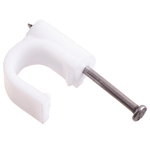 Скоба для электрокабеля  9мм круглая 50шт: фотография 1