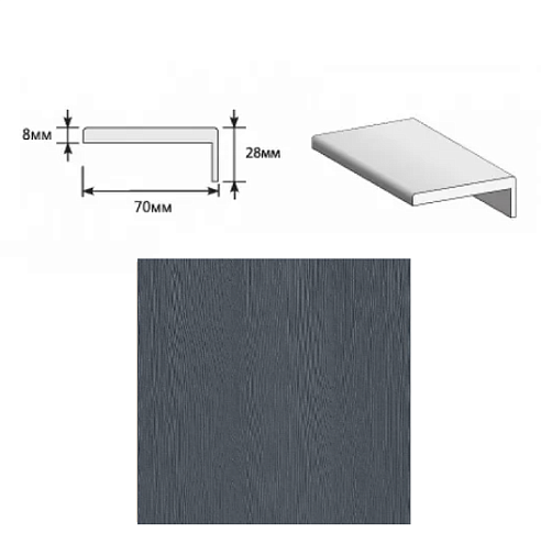 Наличник "Т" ЭКО Stormy Wood МДФ Тип-0 2150х70х8 (20х3) М: фотография 1