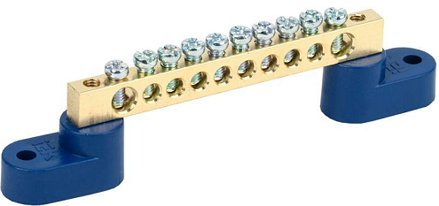 Шина нулевая ШНИ-6х9-10 У2-С на 2-х. угл. изол. IEK YNN10-69-10C2-K07: фотография 1