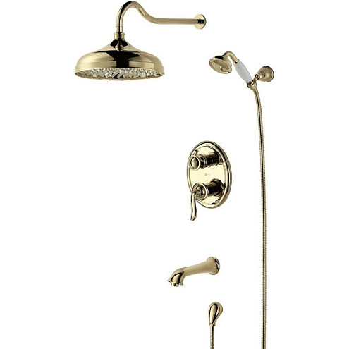 Смеситель Lemark "Брава" LM4722G для ванны и душа встраиваемый с дополнительной лейкой 1 режим золото: фотография 1