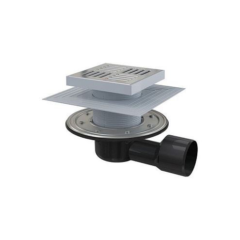 Сливной трап 150х150/50/75 мм, боковая APV3444: фотография 1