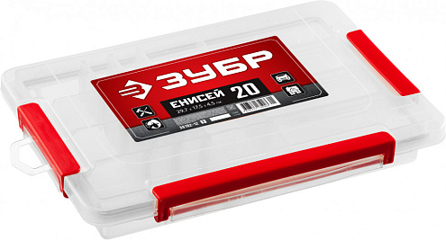 Органайзер "ЕНИСЕЙ" 297х175х45мм, 20 ячеек, переставные стенки, 3 замка-защелки, ЗУБР: фотография 1