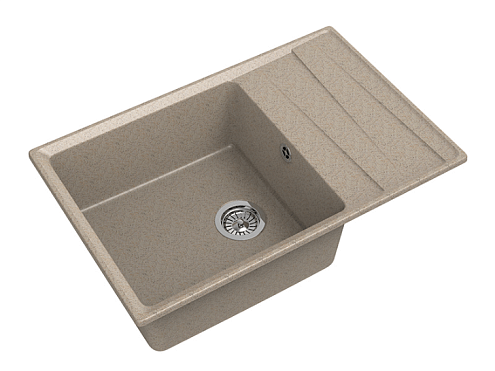 Мойка GRANFEST GF-LV--760L чаша+крыло 760х500 песочный : фотография 1