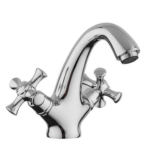 Смеситель для умывальника 1/2 кер G1042 GAPPO литой, креп. 2 шпильки, ХРОМ: фотография 1