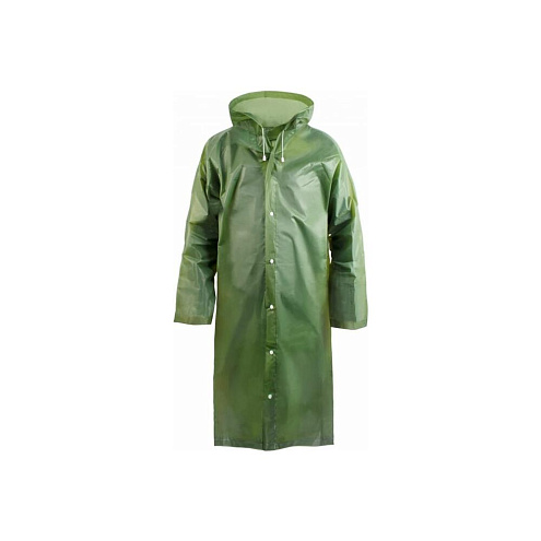 Дождевик зеленый EVA с капюшоном (на кнопках) 110мк, Komfi: фотография 1