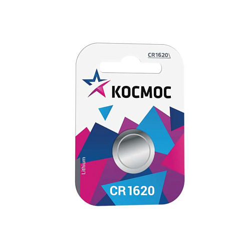 Элемент питания литиевый CR CR1620 1хBL уп.1шт Космос : фотография 1