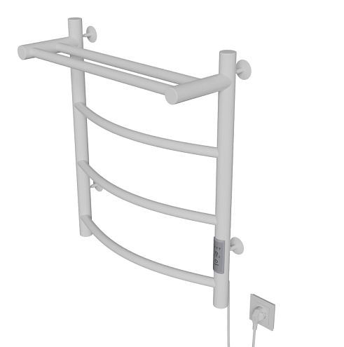 Полотенцесушитель Mixline Capella  60х50 таймер, 251 Вт, 3 перекладины + полка, электрический белый: фотография 1