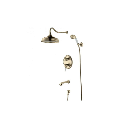 Смеситель Lemark "Вилла" LM4822B для ванны и душа встраиваемый с дополнительной 1-функциональной лейкой бронза: фотография 1