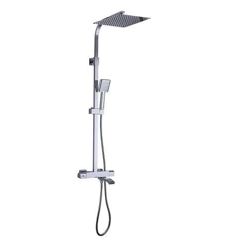 Душевая система термостат  G2407-40 GAPPO лейка "Тропический душ" квадрат 300х300 хром: фотография 1