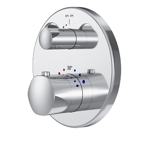 F9085500 Gem смеситель д/ванны/душа с термостатом, монтируемый в стену, хром, шт: фотография 1