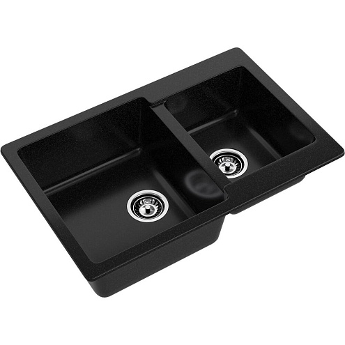 Мойка GRANFEST GF-P780K 2 чаши 780х510 мм черный: фотография 1