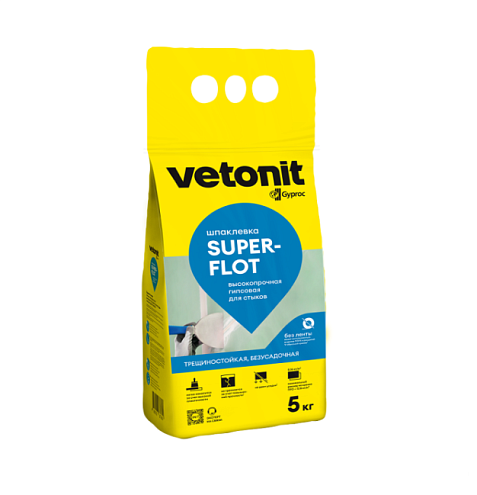 Шпатлевка высокопрочная Vetonit Superflot 5 кг. : фотография 1